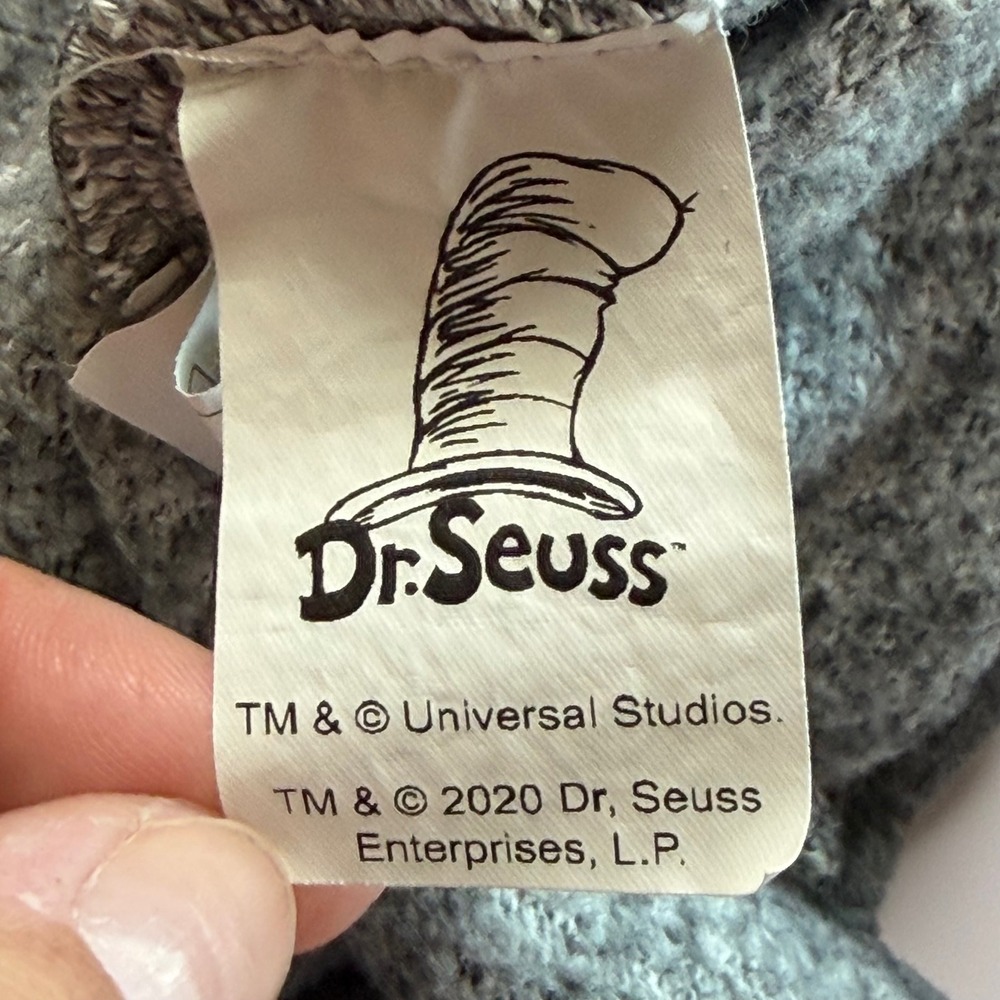 Dr Seuss Womens Size Medium Gray Graphic Quarter Zip Sweater Teacher Cartoon - Picture 7 of 12